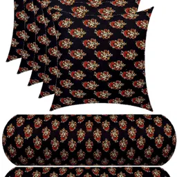 gkm 5 Cushion And 2 Microfibre Floral Bolster Pack of 7-picture-19