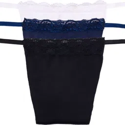 Women Black, White, Dark Blue Mock Camisole-image-5