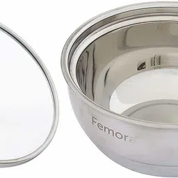 femora Stainless Steel Double Wall Insulated Curry Server Curry Bowls, 900 ML - Set of 3 Pack of 3 Serve Casserole Set image 3