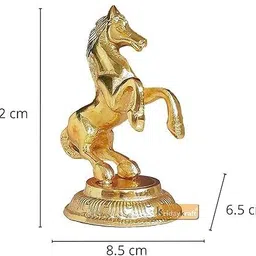 swastikaa Premium Golden Horse Showpiece For Home & Office Decorative Showpiece - 12 cm image 2
