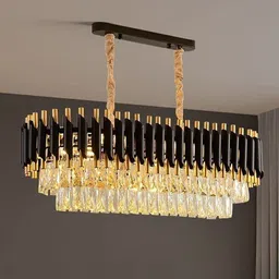 lumina Modern Design 800x300mm Black and Gold Chandelier Light Fixture. Chandelier Ceiling Lamp image 1