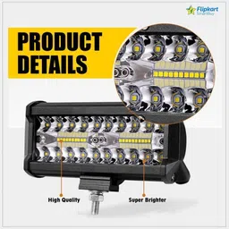 flipkart smartbuy New 40 Led 7 inch Fog Light Triple Row Flood Spot Combo Beam Driving Lamp Bar Fog Lamp Car, Motorbike LED (12 V, 80 W) image 4