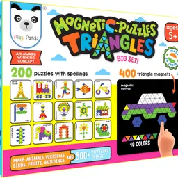 play panda Magnetic Puzzles (big) Triangles with 400 Magnets & 200 Puzzles image 1