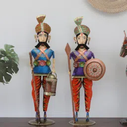 decorum Chowkidar Set Of 2 Multicolour Iron Figurines-picture-38