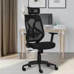 trevi furniture Spider Breathable Mesh Ergonomic Chair in Black Colour with Headrest-picture-29
