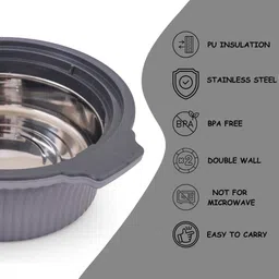 wiaa Stainless Steel Insulated Casserole for Storing and Serving Serve Casserole image 5