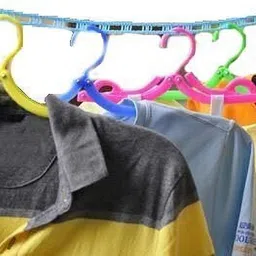 kiyamoksh world Clothes Line Rope 5 Meter with Hooks(Pack of 3, Multicolor) Plastic Retractable Clothesline image 2