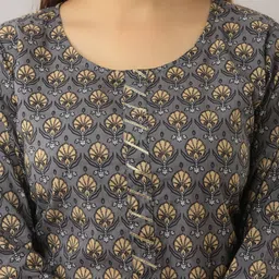 his&her Women Pure Cotton Kurta Pant Dupatta Set image 4