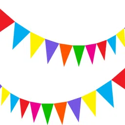 zyozi 300 GSM Paper Party Bunting Flags Banner for Birthday Decoration, (28 Pieces) Pennant Banner image 1