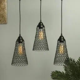 homesake Kryla Black Metal Cluster Hanging Light-picture-11