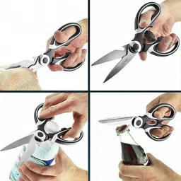 xena Kitchen Scissor Cutting Bone Fish Scale Scraper Bottle Cap Opener Herb Cutting Scissors image 4