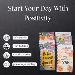 rajesh stationery Ruled Soft Cover Spiral Notebook, Memo Notepads Diary with Motivational Cover A4 Notebook Ruled 140 Pages image 2