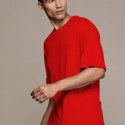 rk clothing Men Typography, Printed Round Neck Cotton Blend Red T-Shirt image 2