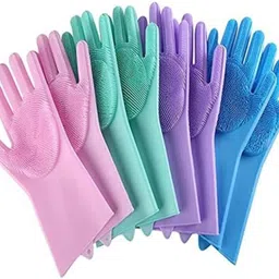 vidhisha electronic Heatproof Silicone Gloves for Dishwashing Wet and Dry Glove-picture-36
