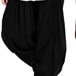 pk fashion Cotton Blend Solid Women ["Black"] Salwar-picture-15
