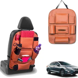 peeps store Peepsstore pack of 1 Tan,Orange colour car organizer bags for City 2020 Car Multi Pocket-picture-21