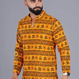 nitya feb Men Printed Pure Cotton Straight Kurta-picture-13