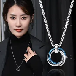 rgulus pendant for men | lockets for men | ring locket | chain for men | boys locket Rhodium Alloy Locket Set image 3