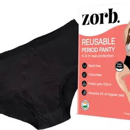 zorb. Reusable Period Underwear for heavy flow Women Hipster Black Panty-picture-14