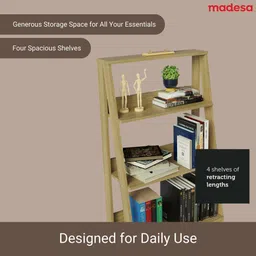 madesa Ladder Shelf Engineered Wood Open Book Shelf image 2