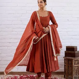 prabhjifashion Self Design Art Silk Stitched Anarkali Gown-picture-37