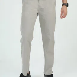 bellaciao clothings co Men Relaxed Grey Linen Blend Trousers-picture-14