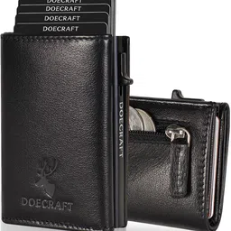 doecraft Men Casual, Formal Black Genuine Leather, Aluminium RFID Wallet-picture-12