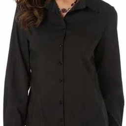 houseofcommon Women Regular Fit Solid Button Down Collar Formal Shirt image 3