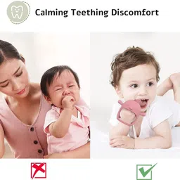 mom's aura Baby Teething Toy for 0-6 6-12 Months, Food Grade Silicone Teething Mitten Teether image 4