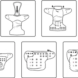 aldeco ( Pack of 3 Multicolor Cloth Diaper with 6 Black pad ) - Baby Pocket Diaper with Wet-free Insert Black Pad / Washable Cloth Diaper / Reusable Nappy for Kids of 0-24 months image 2