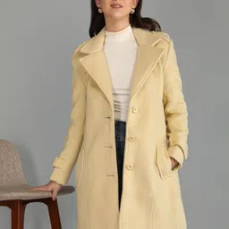 honnete 100 % Polyester Solid Coat For Women-picture-17