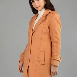 honnete 100 % Polyester Solid Coat For Women image 3