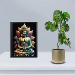 sml hub Lord Buddha Wall Photo Frame (8x12) Religious Frame image 2