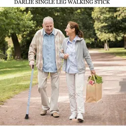 growdeals SURGICAL 1 Leg Chrome Height Adjustable Men/Women/Old People Walking Stick Walking Stick image 5