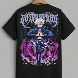 lolgallery Men Printed Round Neck Pure Cotton Black T-Shirt-picture-12