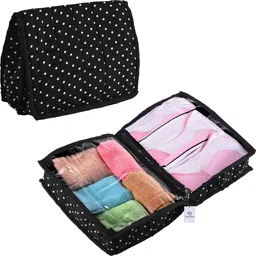heart home Pack of 2 Polka Dots Travel Kit For Toiletries, Bathroom Organiser | Black Vanity Kit Vanity Box-picture-14