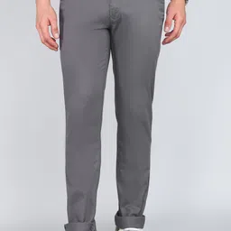parx Men Slim Fit Grey Cotton Blend Trousers-picture-11