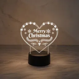Merry Christmas Night Lamp | Heart Shape Design Lamp | USB Powered Table Lamp-image-53