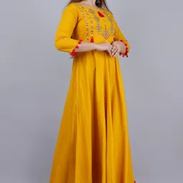 jyotisha Women Embroidered Viscose Rayon Anarkali Kurta image 4