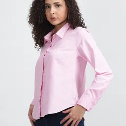nksa fashion Women Regular Fit Striped Spread Collar Casual Shirt image 4
