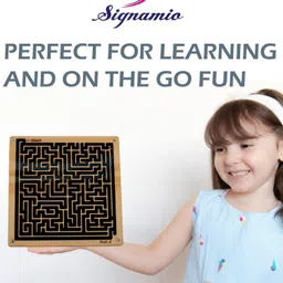 signamio Wooden Puzzle Game Square Maze Ball - Engaging Mind Games for Kids & Adults image 3