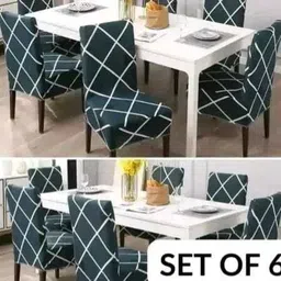 little lit Cotton Geometric 6 Seater Chair Cover-picture-12