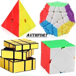 authfort Speed Cube Bundle Pyramid, Squire, Megaminx, Gold mirror cube set of 4 combo-picture-14