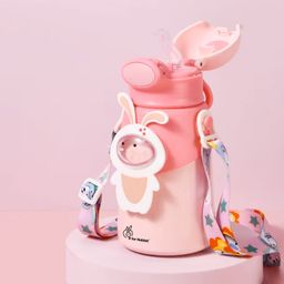 r for rabbit Steebo Zoobie SS Sipper Water Bottle | Leak-Proof With Food-Grade Silicone Straw-picture-22