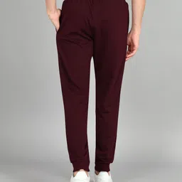 alan jones Men Solid Red Track Pants image 3