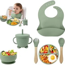 biyali Silicone Baby Feeding Set,6 Pcs Premium Toddler Utensils, Baby Feeding Supplies - Silicone-picture-24