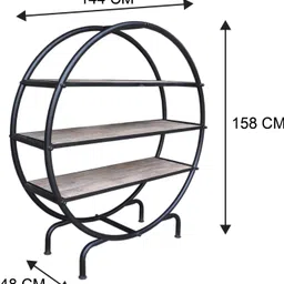 vintage mango Solid Wood Open Book Shelf image 3