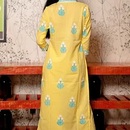 anni designer Women Cotton Rayon Kurta Pant Attached Dupatta Set image 3