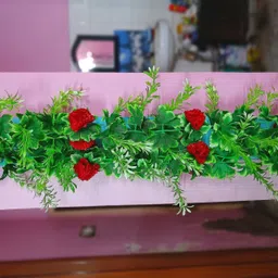 kingstyle impex Artificial Flowers Home Decoration Vine & Creepers Plant Wall Hanging Chain E458 Multicolor Rose Artificial Flower image 2