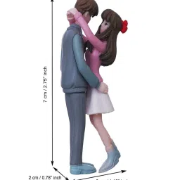 ecraftindia Romantic Hugging Couple Multicolour Polyresin Showpieces image 4